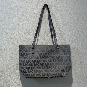 Michael Kors Gray MK Logo Chain-Strap Tote